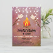 Invitation Anniversaire Bonfire Campout Anniversaire (Debout devant)