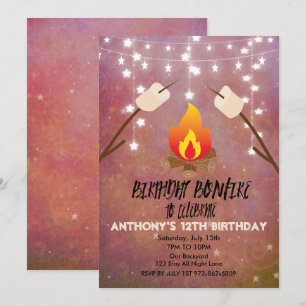 Invitation Anniversaire Bonfire Campout Anniversaire