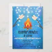 Invitation Anniversaire Bonfire Campout fête d'anniversaire (Devant)