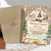 Invitation Anniversaire Bonheur de campeur de la forêt boho d