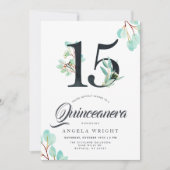 Invitation Anniversaire botanique de Quinceanera (Devant)