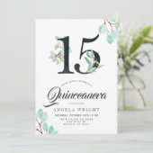 Invitation Anniversaire botanique de Quinceanera (Debout devant)