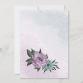 Invitation anniversaire botanique des fleurs bleues violettes (Dos)