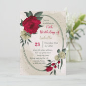 Invitation anniversaire botanique des fleurs jaune pâle rouge (Debout devant)