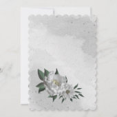 Invitation anniversaire botanique romantique de fleurs blanch (Dos)