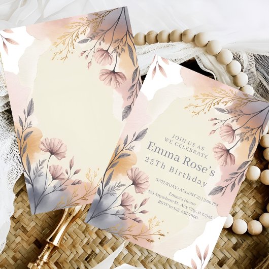 Invitation Anniversaire Botanique Rougeur