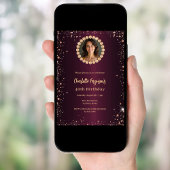 Invitation Anniversaire Bourgogne diamants parties scintillan