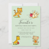 Invitation Anniversaire Bowling à Dix Quilles pour Enfants (Devant)