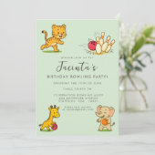 Invitation Anniversaire Bowling à Dix Quilles pour Enfants (Debout devant)