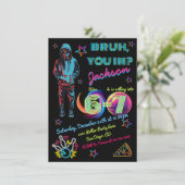 Invitation Anniversaire Bowling Bruh Néon 6-7 (Debout devant)
