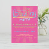 Invitation Anniversaire Bowling Party-Rose (Debout devant)