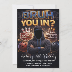 Invitation Anniversaire Bowling Teen personnalisé