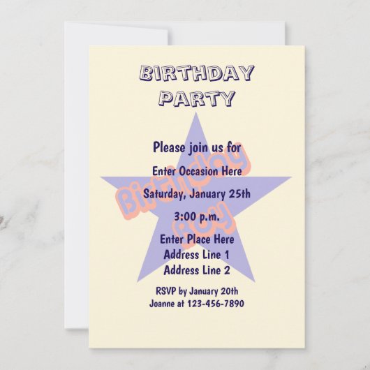 Invitation Anniversaire Boy Cute Party (Devant)