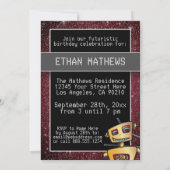 Invitation Anniversaire Boy Robot Comic Book Hero Space SciFi (Dos)