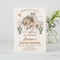 Anniversaire Bronco Cowboy Rodéo Brun Vert Rustiqu