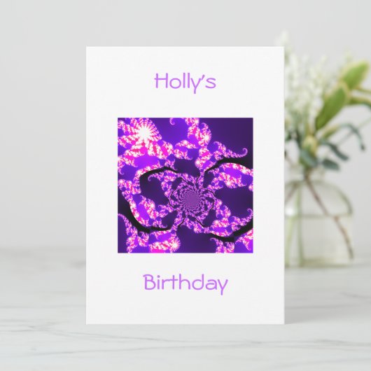 Invitation Anniversaire Brouillard violet blanc (Debout devant)