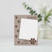 Invitation Anniversaire Brown de patte (Debout devant)