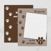Invitation Anniversaire Brown de patte (Devant / Derrière)