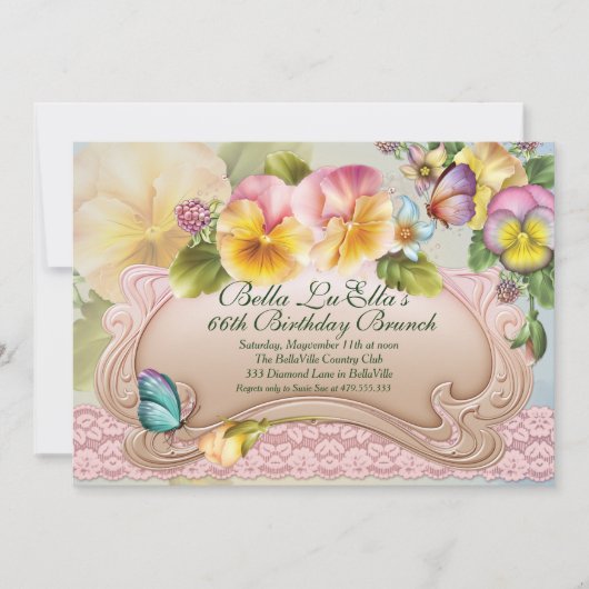 Invitation Anniversaire Brunch Fête des mères Déjeuner Invita (Devant)