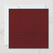 Invitation Anniversaire Bûcheron Ours Mignon Plaid Chèque (Dos)