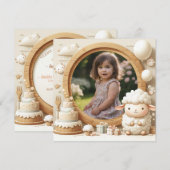 Invitation Anniversaire Cadre ovin pour la photo (Devant / Derrière)