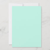 Invitation Anniversaire Calligraphie Turquoise Paillettes Arg (Dos)