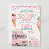 Invitation Anniversaire Camion de Glace Pastel (Devant)