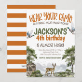 Invitation Anniversaire Camo Deer Hunter (Devant / Derrière)