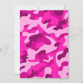 Invitation anniversaire camouflage rose et noir (Dos)