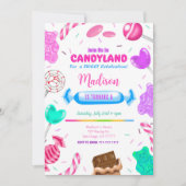 Invitation anniversaire Candy land modifiable (Devant)