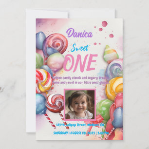 Invitation Anniversaire Candy Land Sweet Thème
