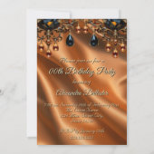 Invitation Anniversaire Caramel Or Soie Bijou Noir (Dos)