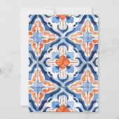 Invitation Anniversaire Carreau Marocain Rouge Et Bleu (Dos)