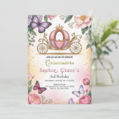 Invitation Anniversaire Carrosse Princesse (Debout devant)