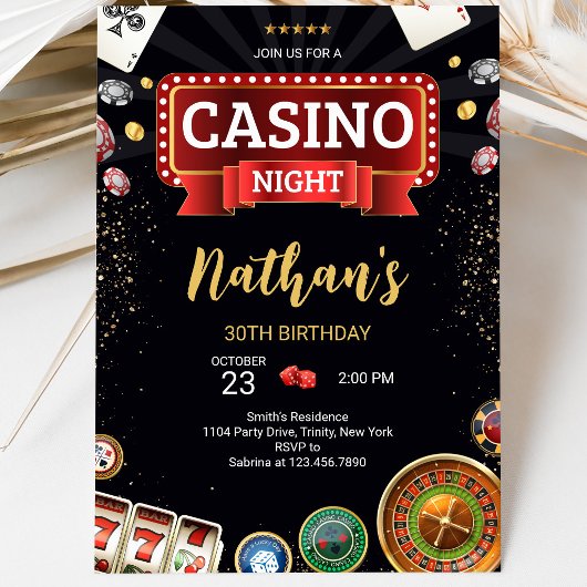 Invitation Anniversaire Casino