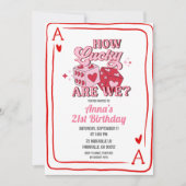 Invitation anniversaire casino rétro rose (Devant)