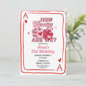 Invitation anniversaire casino rétro rose (Debout devant)