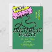 Invitation Anniversaire cassette rétro (Devant)