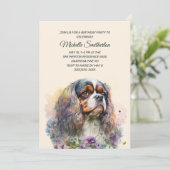 Invitation Anniversaire Cavalier King Charles Spaniel (Debout devant)