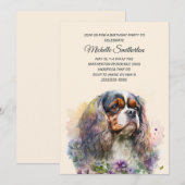Invitation Anniversaire Cavalier King Charles Spaniel (Devant / Derrière)