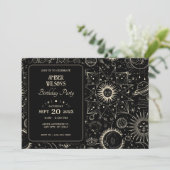 Invitation Anniversaire céleste de boho astrologie magique (Debout devant)