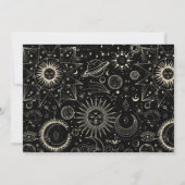 Invitation Anniversaire céleste de boho astrologie magique (Dos)