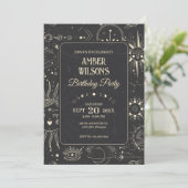 Invitation Anniversaire céleste de l'astrologie bohème (Debout devant)