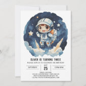 Invitation Anniversaire céleste de l'astronaute céleste (Devant)