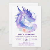 Invitation Anniversaire céleste du Dragon de Bébé (Devant / Derrière)