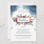 Invitation Anniversaire Céleste, Joyau Tone Floral (Devant)