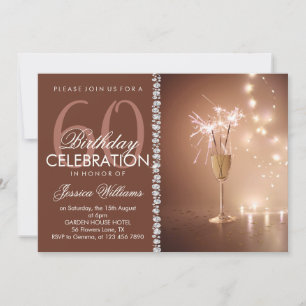 Invitation Anniversaire Champagne & Étoiles