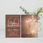 Invitation Anniversaire Champagne & Étoiles (Debout devant)