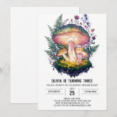 Invitation Anniversaire Champignon Numérique Enchanté Mystiqu (Devant / Derrière)