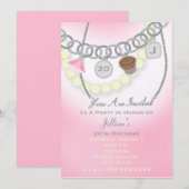 Invitation Anniversaire Charm Bracelet & Perles Bijoux Invita (Devant / Derrière)